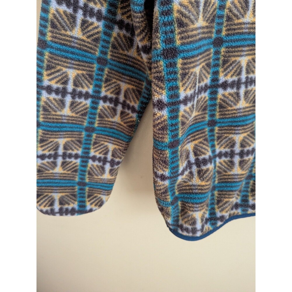 Patagonia Synchilla Snap T Womens M Pullover Fleece Turquoise Blue Print *Read* - Picture 4 of 11